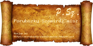 Porubszky Szemirámisz névjegykártya